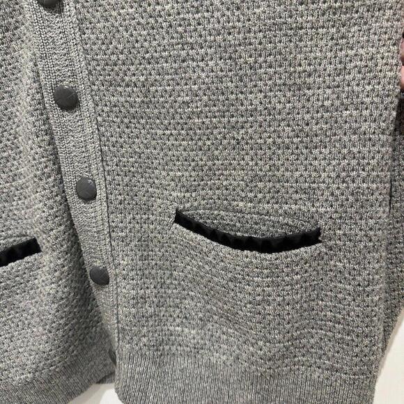 Vintage 50s Cardigan Kodel Polyester Quality Line By Arena Kurt Cobain Grey - Picture 4 of 15